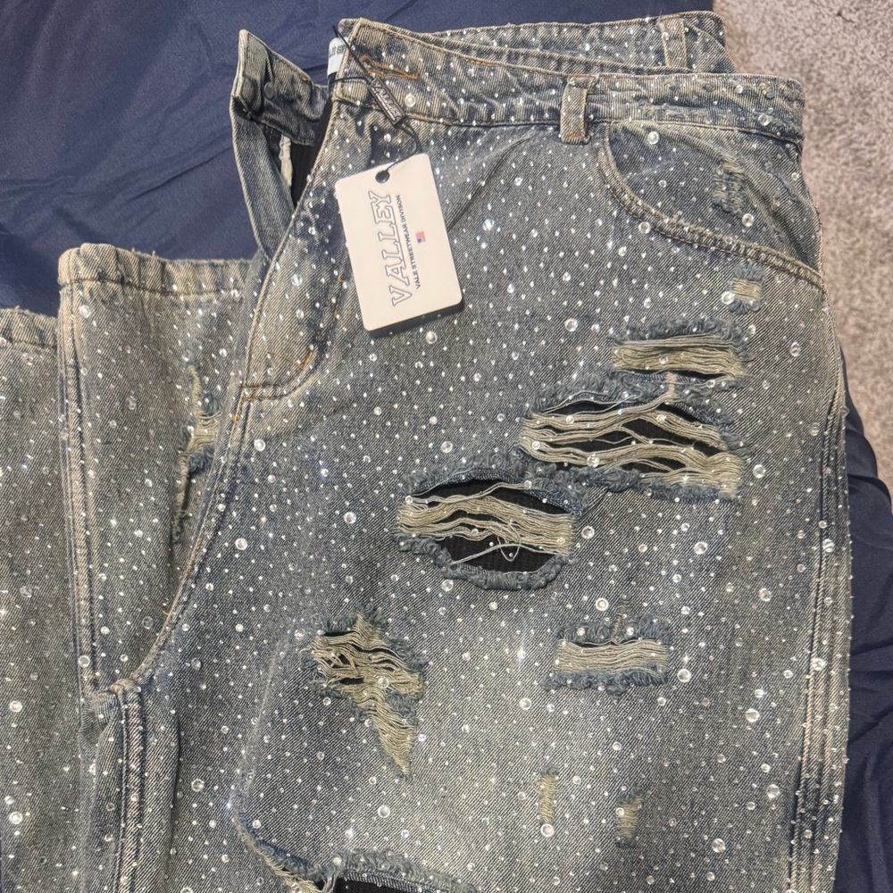 Vale Distressed Studded Jeans men’s